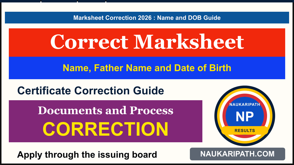 Marksheet Name और DOB Correction — NaukriPath thumbnail
