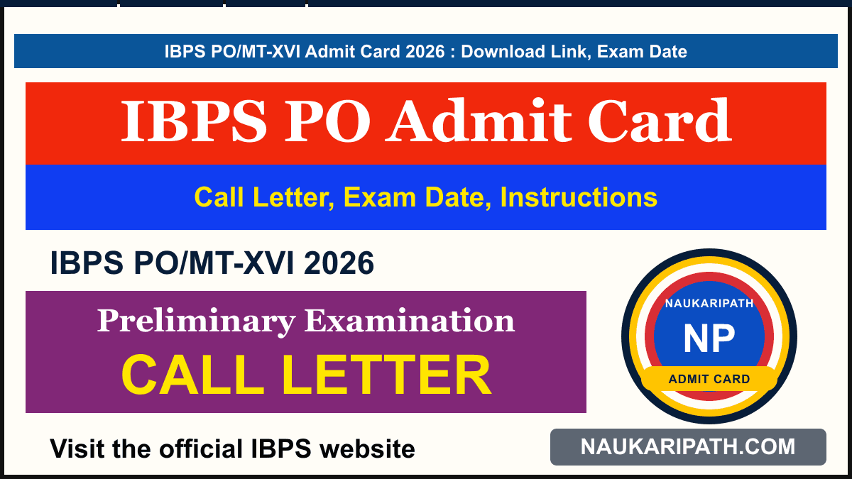 IBPS PO/MT-XVI Pre Admit Card 2026 — NaukriPath thumbnail