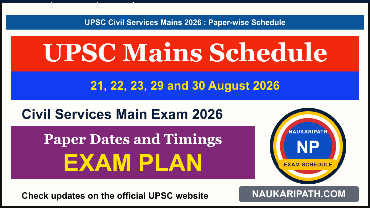 UPSC Civil Services Mains Schedule 2026 — NaukariPath thumbnail