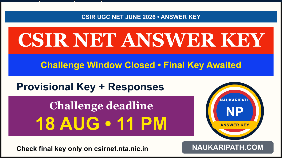 CSIR UGC NET June 2026 Answer Key — NaukariPath thumbnail