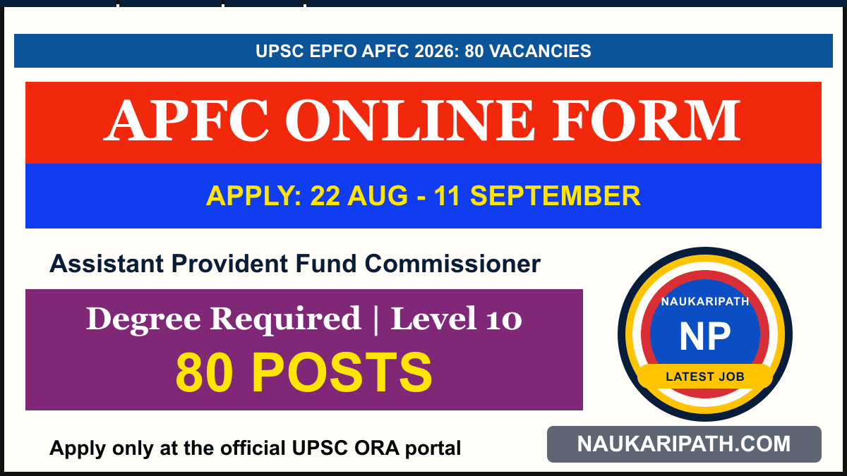 UPSC EPFO APFC Recruitment 2026 — NaukariPath thumbnail