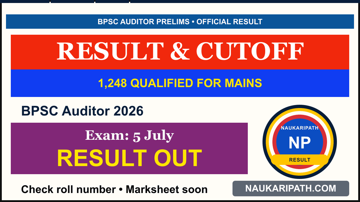 BPSC Auditor Prelims Result 2026 — NaukariPath thumbnail