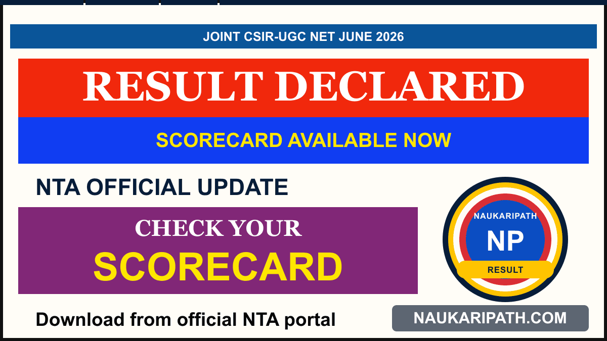 Joint CSIR-UGC NET June 2026 Result Scorecard — NaukariPath thumbnail