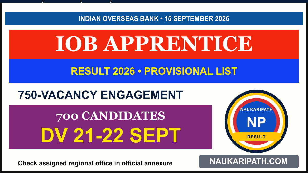 IOB Apprentice Result 2026 and Document Verification — NaukariPath thumbnail