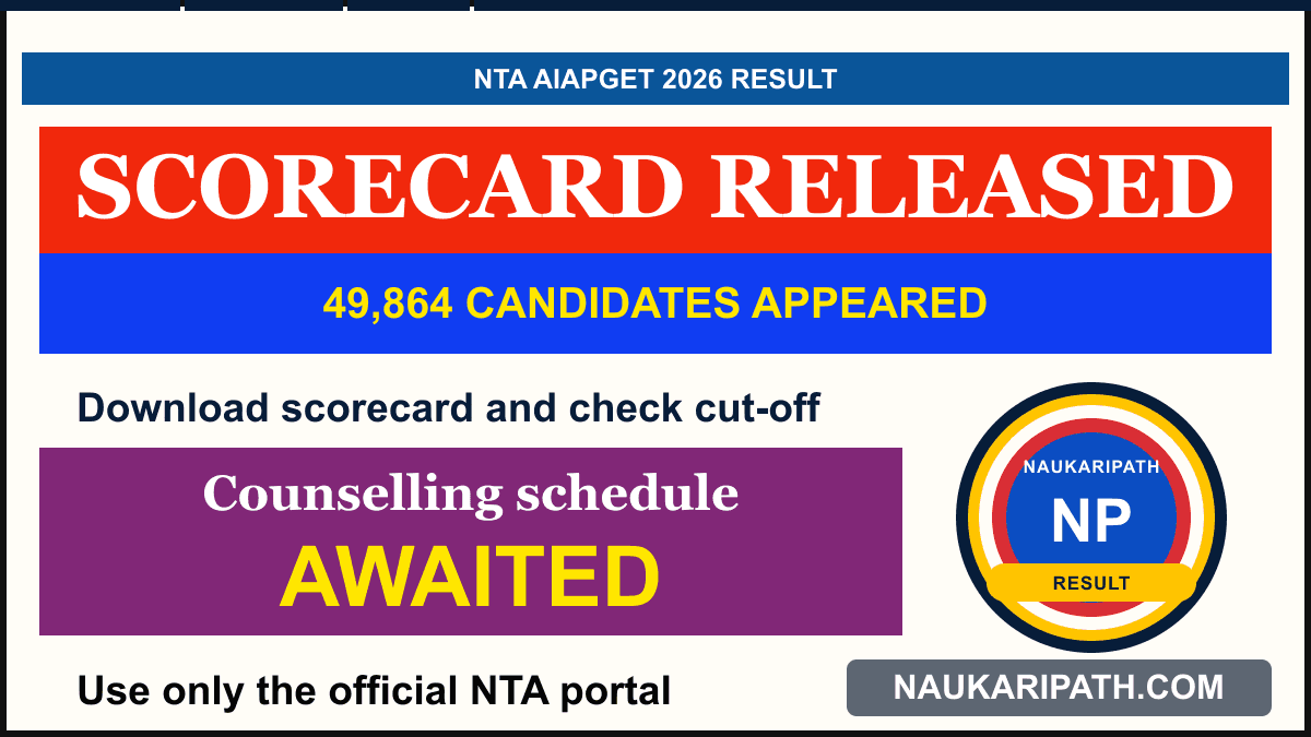 NTA AIAPGET 2026 Result and Scorecard — NaukariPath thumbnail